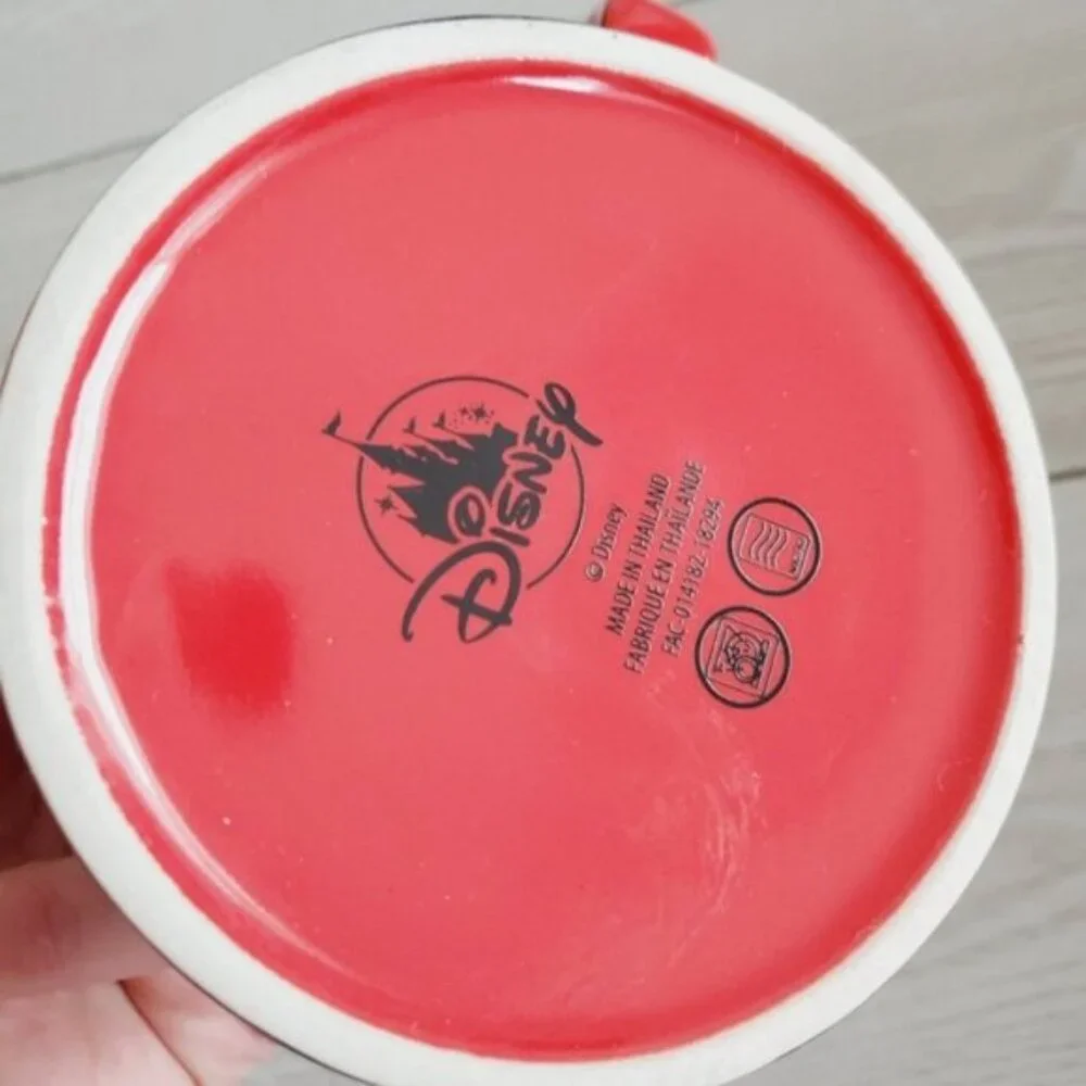 Vintage Disney Polka Dot Mickey Pluto Donald Black Red Coffee Cup Mug - Picture 4 of 5